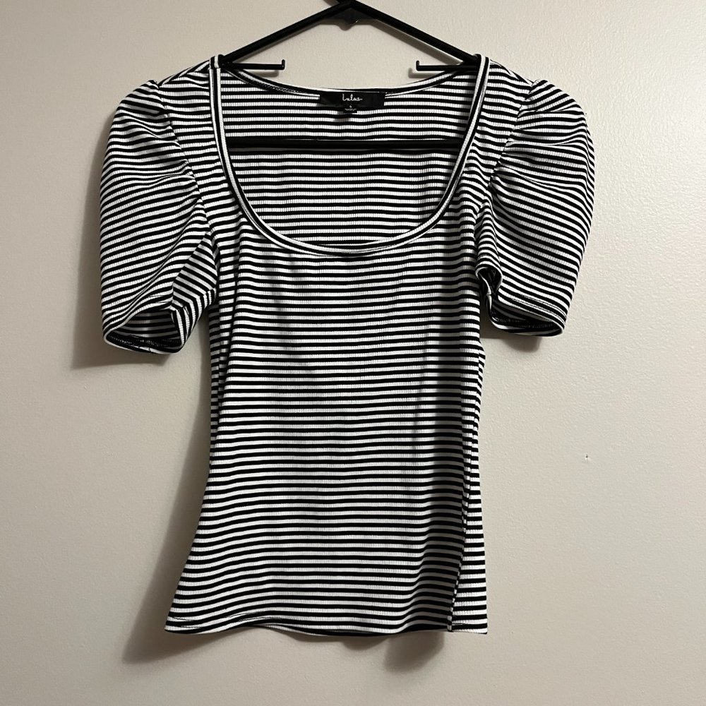 NWOT Scoop neck striped top